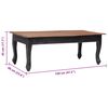 vidaXL Coffee Table Black 120x60x45 cm Solid Mahogany Wood