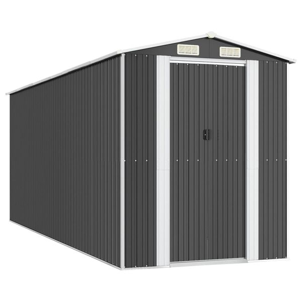 vidaXL Garden Shed Anthracite 192x523x223 cm Galvanised Steel
