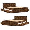 vidaXL Bed Frame with Headboard without Mattress Smoked Oak 140x190 cm