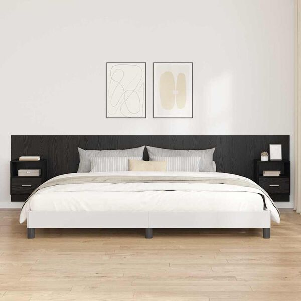 vidaXL Headboard with Cabinet 3 pcs Black Oak Engineered Wood