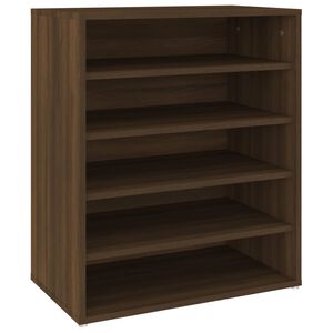 vidaXL Shoe Cabinet Brown Oak 60x35x70 cm Engineered Wood