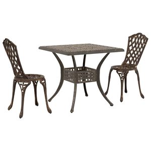 vidaXL Garden Table Set 3 pcs Bronze Cast Aluminium