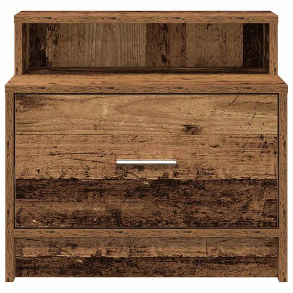 vidaXL Bedside Cabinets with Drawer 2 pcs Old Wood 51x31x47 cm