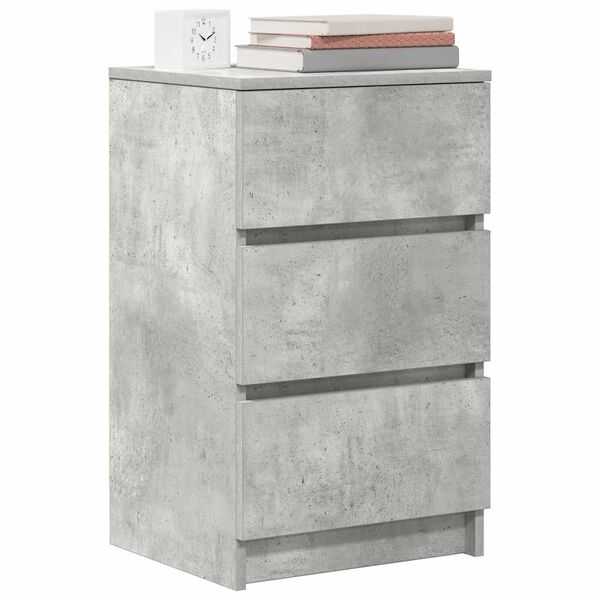 vidaXL Bedside Cabinets with 3 Drawers 2 pcs Concrete Grey 39x35x65 cm
