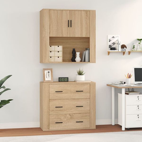 vidaXL Highboard Sonoma Oak Engineered Wood