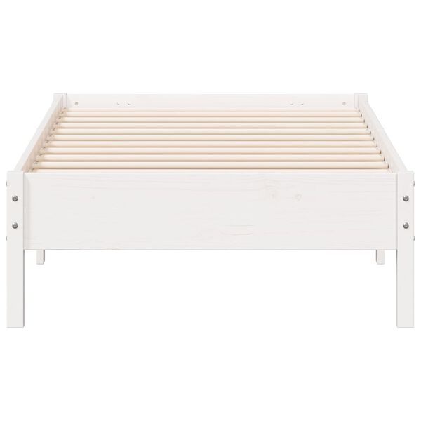vidaXL Bed Frame without Mattress White 90x190 cm Single Solid Wood Pine