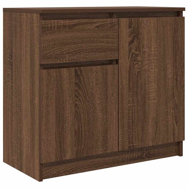 vidaXL Sideboard with Drawer Brown Oak 71x35x65 cm Engineered Wood