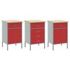 vidaXL Work Cabinet with Drawer 2 pcs Red and Grey 75 x 45 x 85 cm