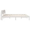 vidaXL Bed Frame with Headboard White 200 x 200 cm Solid Pine Wood