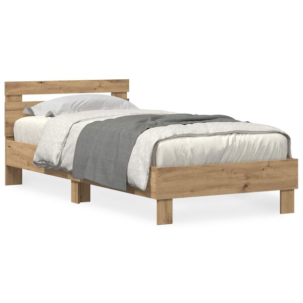 vidaXL Bed Frame Artisan oak 90 x 190 cm Engineered wood