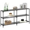 vidaXL Console Table with Black Glass Top 158.5x30x81 cm Steel