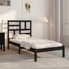 vidaXL Bed Frame without Mattress Black Solid Wood 75x190 cm Small Single