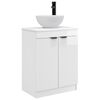 vidaXL Bathroom Vanity with Sink High Gloss White 54 x 35 x 83 cm