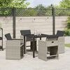 vidaXL Garden Dining Set 5 pcs Light Grey Poly Rattan
