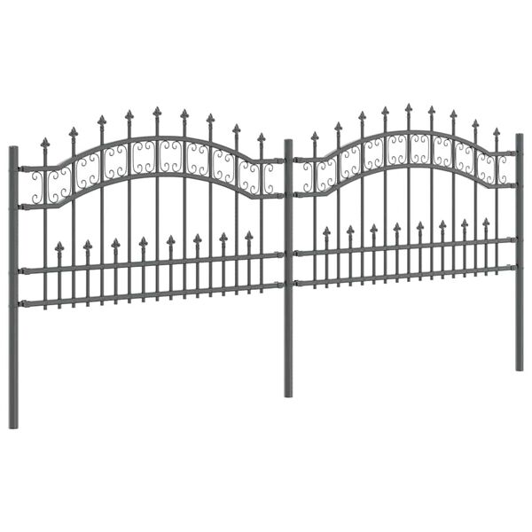 vidaXL Garden Fence Grey 115 cm Powder-coated steel