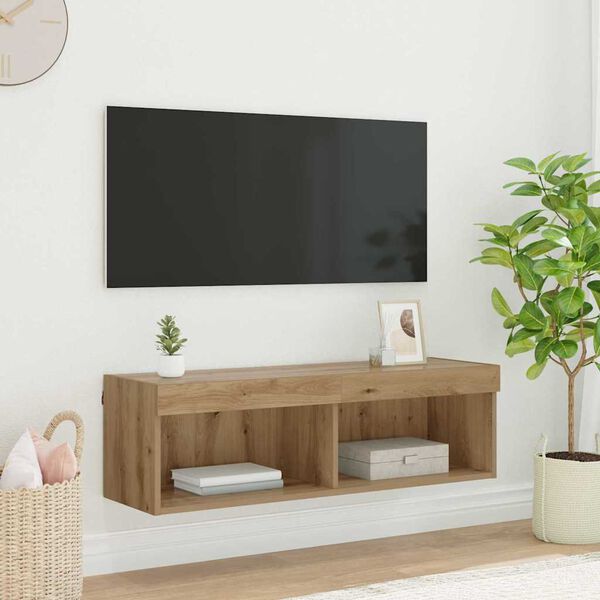 vidaXL TV Wall Cabinet Panama Artisan Oak 100 x 30 x 30 cm