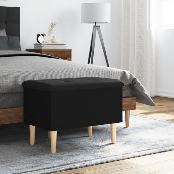 vidaXL Storage Bench Black 62x42x46 cm Engineered Wood