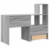 vidaXL Desk Grey Sonoma 131.5 x 50 x 106.5 cm Engineered Wood