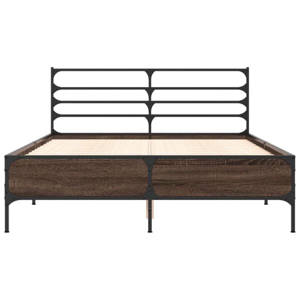 vidaXL Bed Frame without Mattress Brown Oak 120x190 cm Small Double