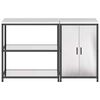 vidaXL Kitchen Storage Set with Shelf 2 pcs Silver Stainless Steel