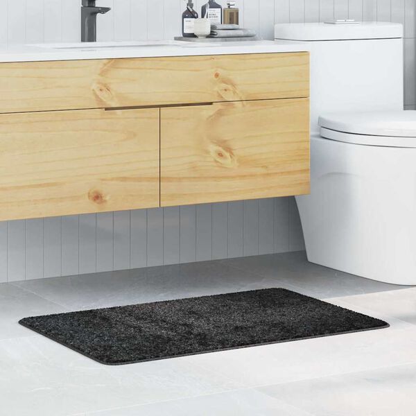 vidaXL Anti-slip Bath Mat Dark grey 60 x 90 cm PP