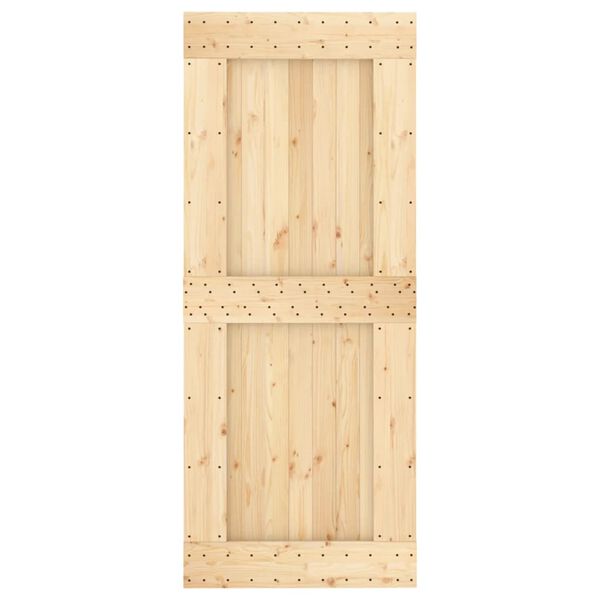 vidaXL Sliding Door with Hardware Set 85x210 cm Solid Wood Pine