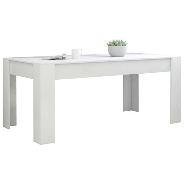 vidaXL Dining Table High Gloss White 180x90x76 cm Engineered Wood