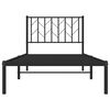 vidaXL Metal Bed Frame without Mattress with Headboard Black 90x200cm