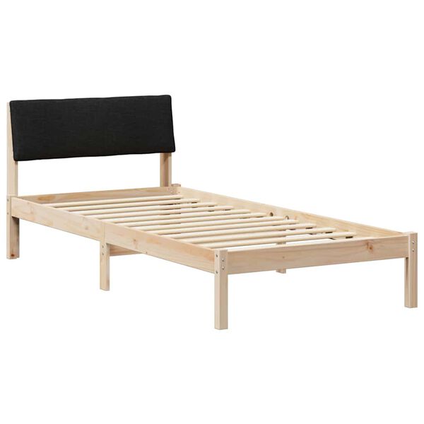 vidaXL Bed frame Brown and black 100 x 200 cm Solid pine wood
