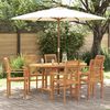 vidaXL Garden Dining Set 7 pcs Brown Solid Teak Wood