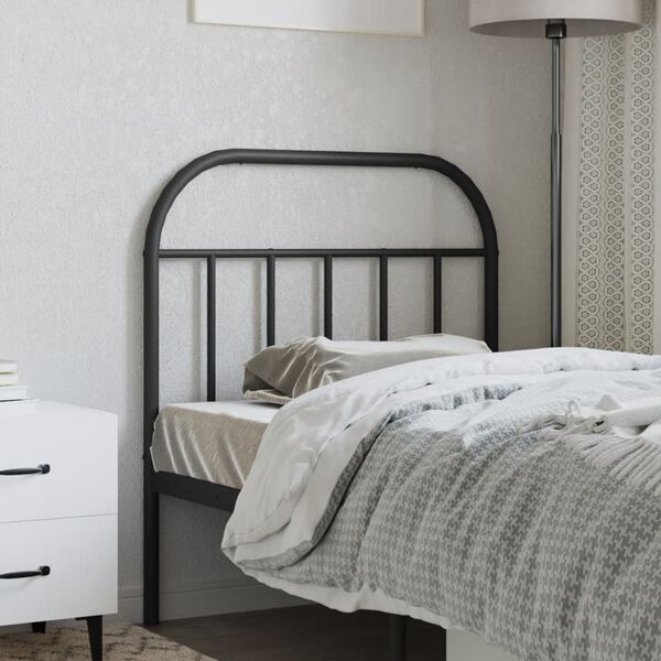 vidaXL Metal Replace Headboard Black 90 cm