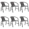 vidaXL Garden Chairs 6 pcs Plastic Rattan and Steel 110 kg