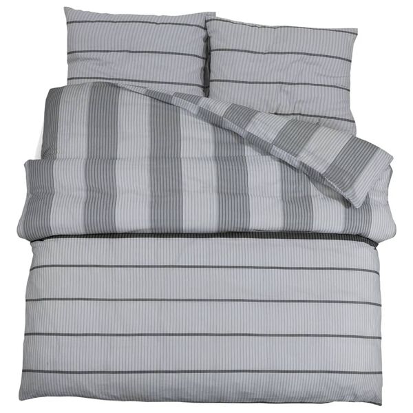 vidaXL Duvet Cover Set Grey 140x200 cm Cotton