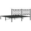 vidaXL Metal Bed Frame without Mattress with Headboard Black 183x213cm