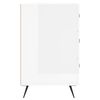 vidaXL Bedside Cabinet High Gloss White 40x40x66 cm Engineered Wood