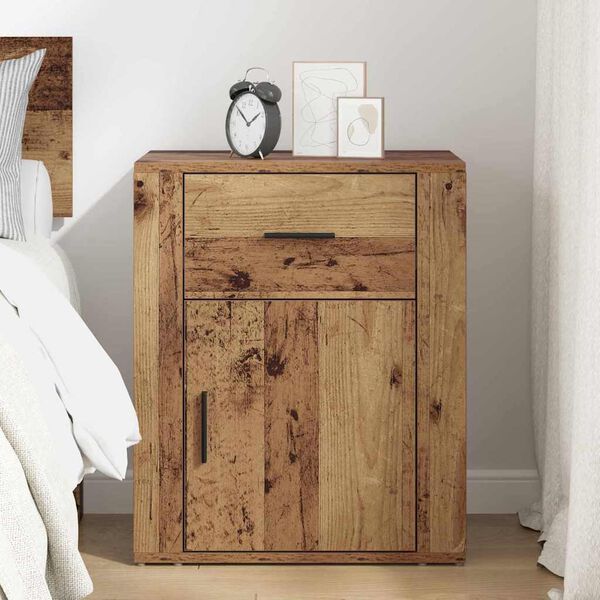 vidaXL Bedside Cabinet Old Wood 35 x 50 x 60 cm Engineered Wood