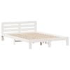 vidaXL Bed Frame without Mattress White 150x200 cm King Size Solid Wood Pine