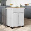 vidaXL Kitchen Trolley White 72.5 x 45 x 80 cm Solid Pine Wood