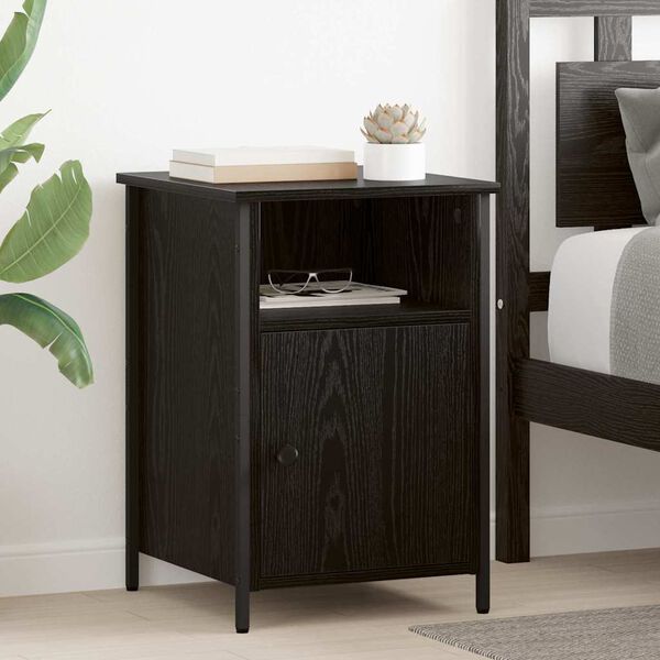 vidaXL Bedside Cabinet Black Oak 40 x 42 x 60 cm Engineered Wood