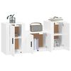 vidaXL 3 Piece TV Cabinet Set High Gloss White Engineered Wood