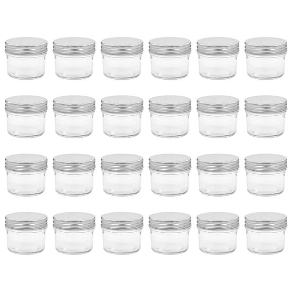 vidaXL Glass Jam Jars with Silver Lids 24 pcs 110 ml