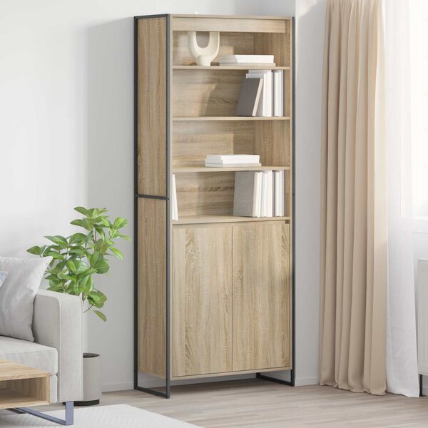 vidaXL Tall Cabinets 2 pcs Sonoma 79 x 36 x 200 cm Engineered Wood