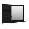 vidaXL Bathroom Mirror Black 60x10.5x45 cm Engineered Wood