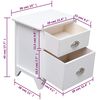 vidaXL Nightstand White 38x28x45 cm Paulownia Wood