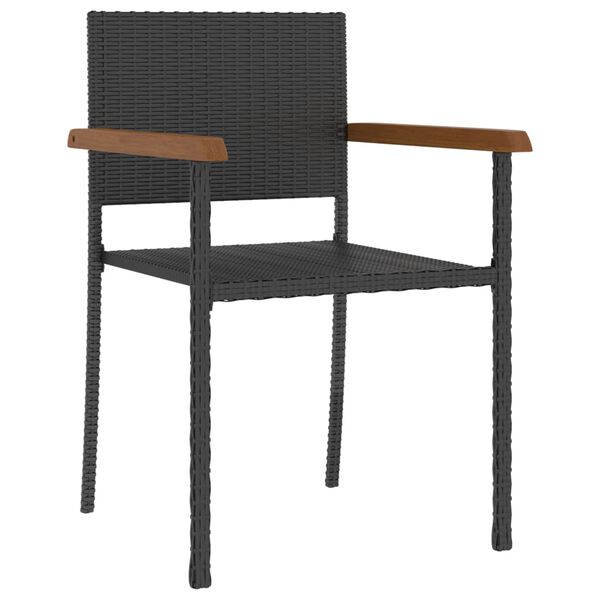 vidaXL 5 Piece Outdoor Dining Set Poly Rattan Black