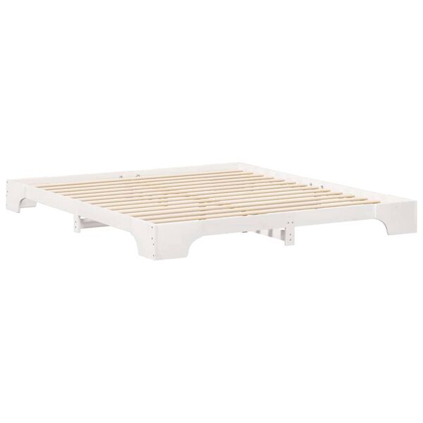 vidaXL Bed Frame White 200 x 210 cm Solid Pine Wood