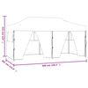 vidaXL Professional Folding Party Tent with 4 Sidewalls 3x6 m Steel Cream