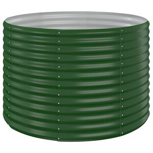 vidaXL Garden Raised Bed Galvanised Steel 100x100x68 cm Green