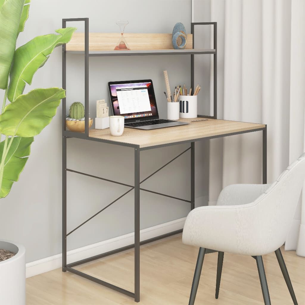 Black and wood computer desk deals
