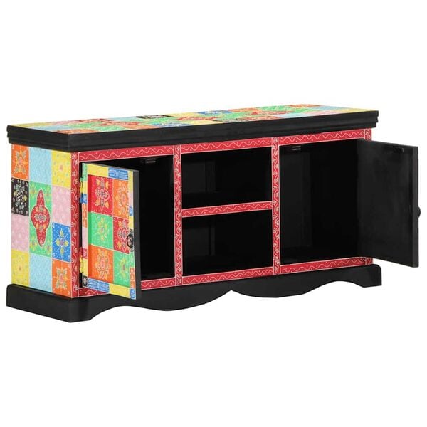 vidaXL TV Cabinet Multicolour 100 x 35 x 50 cm Solid Mango wood